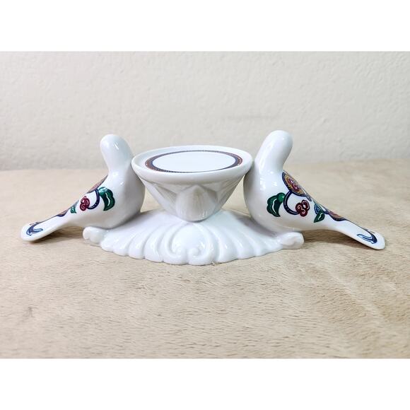 Byzantium Candle Holder Bird Bath Design 9 1/4" Elizabeth Arden Porcelain Japan - Picture 6 of 10